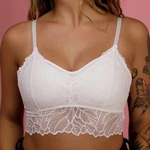 Lace Longline Bralette - White